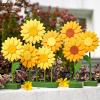 SUNBEAUTY 6Pcs Spring Tulips Flower Table Decoration Retro Tulip Felt Centerpiece Pink Yellow Orange Tulips Floral Tabletop Signs for Home Mothers Day Easter Garden Birthday Baby Shower Party Decor(Orange Yellow Sunflower)