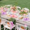 SUNBEAUTY 6Pcs Spring Tulips Flower Table Decoration Retro Tulip Felt Centerpiece Pink Yellow Orange Tulips Floral Tabletop Signs for Home Mothers Day Easter Garden Birthday Baby Shower Party Decor(Butterfly Centerpieces)