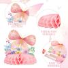 SUNBEAUTY 6Pcs Spring Tulips Flower Table Decoration Retro Tulip Felt Centerpiece Pink Yellow Orange Tulips Floral Tabletop Signs for Home Mothers Day Easter Garden Birthday Baby Shower Party Decor(Butterfly Centerpieces)