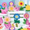 SUNBEAUTY 6Pcs Spring Tulips Flower Table Decoration Retro Tulip Felt Centerpiece Pink Yellow Orange Tulips Floral Tabletop Signs for Home Mothers Day Easter Garden Birthday Baby Shower Party Decor(Flower)