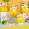 SUNBEAUTY 6Pcs Spring Tulips Flower Table Decoration Retro Tulip Felt Centerpiece Pink Yellow Orange Tulips Floral Tabletop Signs for Home Mothers Day Easter Garden Birthday Baby Shower Party Decor(Honey Bee)
