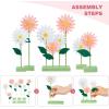 SUNBEAUTY 6Pcs Spring Tulips Flower Table Decoration Retro Tulip Felt Centerpiece Pink Yellow Orange Tulips Floral Tabletop Signs for Home Mothers Day Easter Garden Birthday Baby Shower Party Decor(Pink White Daisy)