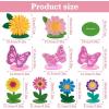 SUNBEAUTY 6Pcs Spring Tulips Flower Table Decoration Retro Tulip Felt Centerpiece Pink Yellow Orange Tulips Floral Tabletop Signs for Home Mothers Day Easter Garden Birthday Baby Shower Party Decor(Flower)