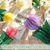 SUNBEAUTY 8 PCS Flower Honeycomb Decor Tulips Table Centerpieces Spring Decoration for Home Office Paper Flower Tulip Honeycomb Decor for Garden Party, Mother’s Day Decoration(Pink purple yellow)