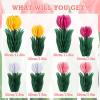 SUNBEAUTY 8 PCS Flower Honeycomb Decor Tulips Table Centerpieces Spring Decoration for Home Office Paper Flower Tulip Honeycomb Decor for Garden Party, Mother’s Day Decoration(Hot Pink Orange)