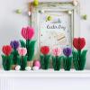 SUNBEAUTY 8 PCS Flower Honeycomb Decor Tulips Table Centerpieces Spring Decoration for Home Office Paper Flower Tulip Honeycomb Decor for Garden Party, Mother’s Day Decoration(Red Pink Purple)