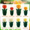 SUNBEAUTY 8 PCS Flower Honeycomb Decor Tulips Table Centerpieces Spring Decoration for Home Office Paper Flower Tulip Honeycomb Decor for Garden Party, Mother’s Day Decoration(Orange Yellow Cream)