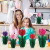SUNBEAUTY 8 PCS Flower Honeycomb Decor Tulips Table Centerpieces Spring Decoration for Home Office Paper Flower Tulip Honeycomb Decor for Garden Party, Mother’s Day Decoration(Red Pink Purple)