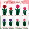SUNBEAUTY 8 PCS Flower Honeycomb Decor Tulips Table Centerpieces Spring Decoration for Home Office Paper Flower Tulip Honeycomb Decor for Garden Party, Mother’s Day Decoration(Red Pink Purple)