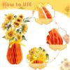 SUNBEAUTY 9 PCS Sunflower Honeycomb Centerpieces Sunflower Party Decorations Yellow Honeycomb Table Centerpiece for Spring Summer Garden Themed Birthday Baby Shower Decor(Sunflower)