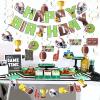 SUNBEAUTY Shark Birthday Party Decorations Shark Birthday Banner Ocean Theme Party Decoration Under The Sea Shark Garland Blue Ocean Swirls Hanging Wall Decor for Boys Baby Shower Beach Summer Party(Football)