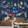 SUNBEAUTY Shark Birthday Party Decorations Shark Birthday Banner Ocean Theme Party Decoration Under The Sea Shark Garland Blue Ocean Swirls Hanging Wall Decor for Boys Baby Shower Beach Summer Party(Exploring the Universe)