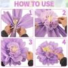SUNBEAUTY Sunflower Tissue Paper Flowers Giant Paper Flowers Decoration for Wall 19” Large Yellow Floral Tissue Pom Poms Hanging for Wedding Bridal Shower Birthday Classroom Bulletin Board Decor(Purple yellow pink cream White-20”)