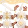 SUNBEAUTY Sunflower Tissue Paper Flowers Giant Paper Flowers Decoration for Wall 19” Large Yellow Floral Tissue Pom Poms Hanging for Wedding Bridal Shower Birthday Classroom Bulletin Board Decor(A-White)