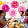 SUNBEAUTY Sunflower Tissue Paper Flowers Giant Paper Flowers Decoration for Wall 19” Large Yellow Floral Tissue Pom Poms Hanging for Wedding Bridal Shower Birthday Classroom Bulletin Board Decor(Pink)