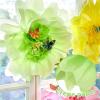 SUNBEAUTY Sunflower Tissue Paper Flowers Giant Paper Flowers Decoration for Wall 19” Large Yellow Floral Tissue Pom Poms Hanging for Wedding Bridal Shower Birthday Classroom Bulletin Board Decor(Pink  Green yellow cream White-20”)