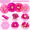 SUNBEAUTY Sunflower Tissue Paper Flowers Giant Paper Flowers Decoration for Wall 19” Large Yellow Floral Tissue Pom Poms Hanging for Wedding Bridal Shower Birthday Classroom Bulletin Board Decor(Pink)