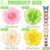 SUNBEAUTY Sunflower Tissue Paper Flowers Giant Paper Flowers Decoration for Wall 19” Large Yellow Floral Tissue Pom Poms Hanging for Wedding Bridal Shower Birthday Classroom Bulletin Board Decor(Pink  Green yellow cream White-20”)