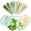 SUNBEAUTY Sunflower Tissue Paper Flowers Giant Paper Flowers Decoration for Wall 19” Large Yellow Floral Tissue Pom Poms Hanging for Wedding Bridal Shower Birthday Classroom Bulletin Board Decor(Green Flower-4pcs)