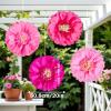 SUNBEAUTY Sunflower Tissue Paper Flowers Giant Paper Flowers Decoration for Wall 19” Large Yellow Floral Tissue Pom Poms Hanging for Wedding Bridal Shower Birthday Classroom Bulletin Board Decor(Pink)
