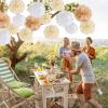 SUNBEAUTY Sunflower Tissue Paper Flowers Giant Paper Flowers Decoration for Wall 19” Large Yellow Floral Tissue Pom Poms Hanging for Wedding Bridal Shower Birthday Classroom Bulletin Board Decor(Yellow Brown)