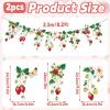 Strawberry Party Banner Berry First Birthday Decor Strawberry Wildflower Garland for Spring Enchanted Garden Tea Party Hanging Floral Strawberry Theme Birthday for Girl Sweet Baby Shower Party (8.2ft)(Red Strawberry Garland)
