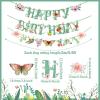 Strawberry Party Banner Berry First Birthday Decor Strawberry Wildflower Garland for Spring Enchanted Garden Tea Party Hanging Floral Strawberry Theme Birthday for Girl Sweet Baby Shower Party (8.2ft)(Sage Green Spring)