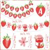 Strawberry Party Banner Berry First Birthday Decor Strawberry Wildflower Garland for Spring Enchanted Garden Tea Party Hanging Floral Strawberry Theme Birthday for Girl Sweet Baby Shower Party (8.2ft)(Strawberry)
