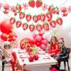 Strawberry Party Banner Berry First Birthday Decor Strawberry Wildflower Garland for Spring Enchanted Garden Tea Party Hanging Floral Strawberry Theme Birthday for Girl Sweet Baby Shower Party (8.2ft)(Strawberry)