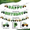 Strawberry Party Banner Berry First Birthday Decor Strawberry Wildflower Garland for Spring Enchanted Garden Tea Party Hanging Floral Strawberry Theme Birthday for Girl Sweet Baby Shower Party (8.2ft)(Tractor Theme-Green)