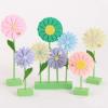 SUNBEAUTY 6Pcs Spring Tulips Flower Table Decoration Retro Tulip Felt Centerpiece Pink Yellow Orange Tulips Floral Tabletop Signs for Home Mothers Day Easter Garden Birthday Baby Shower Party Decor(Pastel Daisy)