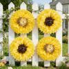 SUNBEAUTY Sunflower Tissue Paper Flowers Giant Paper Flowers Decoration for Wall 19” Large Yellow Floral Tissue Pom Poms Hanging for Wedding Bridal Shower Birthday Classroom Bulletin Board Decor(Sunflower-yellow Black)