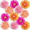 SUNBEAUTY Sunflower Tissue Paper Flowers Giant Paper Flowers Decoration for Wall 19” Large Yellow Floral Tissue Pom Poms Hanging for Wedding Bridal Shower Birthday Classroom Bulletin Board Decor(Pink Orange-12pcs)