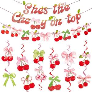 SUNBEAUTY Shark Birthday Party Decorations Shark Birthday Banner Ocean Theme Party Decoration Under The Sea Shark Garland Blue Ocean Swirls Hanging Wall Decor for Boys Baby Shower Beach Summer Party(Cherry Pink)