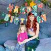 SUNBEAUTY Starfish Seashell Banner Ocean Theme Party Decoration Jellyfish Hanging Garland 9.8ft Blue Bubble Garlands for Under The Sea Beach Theme Birthday Decor Mermaid Summer Party Decor(Sea Theme)
