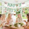SUNBEAUTY Starfish Seashell Banner Ocean Theme Party Decoration Jellyfish Hanging Garland 9.8ft Blue Bubble Garlands for Under The Sea Beach Theme Birthday Decor Mermaid Summer Party Decor(Sage Green Spring)