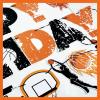 SUNBEAUTY Starfish Seashell Banner Ocean Theme Party Decoration Jellyfish Hanging Garland 9.8ft Blue Bubble Garlands for Under The Sea Beach Theme Birthday Decor Mermaid Summer Party Decor(Orange Balck Basketball Banner)