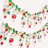SUNBEAUTY Starfish Seashell Banner Ocean Theme Party Decoration Jellyfish Hanging Garland 9.8ft Blue Bubble Garlands for Under The Sea Beach Theme Birthday Decor Mermaid Summer Party Decor(Red Strawberry Garland)