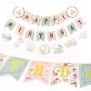 SUNBEAUTY Starfish Seashell Banner Ocean Theme Party Decoration Jellyfish Hanging Garland 9.8ft Blue Bubble Garlands for Under The Sea Beach Theme Birthday Decor Mermaid Summer Party Decor(Sweety-Tea Party)