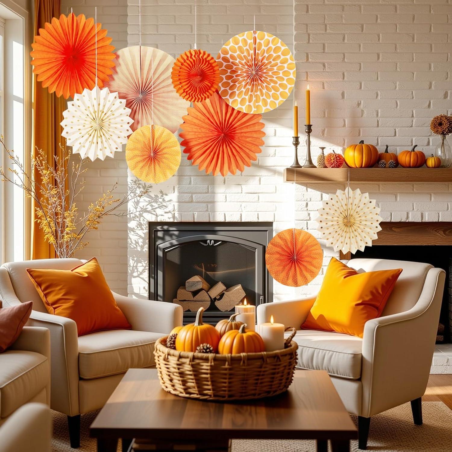 image:imagePaper Flower Decoration for Wall 3D Paper Butterfly Flower Bulletin Board Decor Pink White Artificial Flower Backdrop Wall Decor Green Leaves Vine for Classroom Office Spring Garden Tea Women BirthdayWdorange