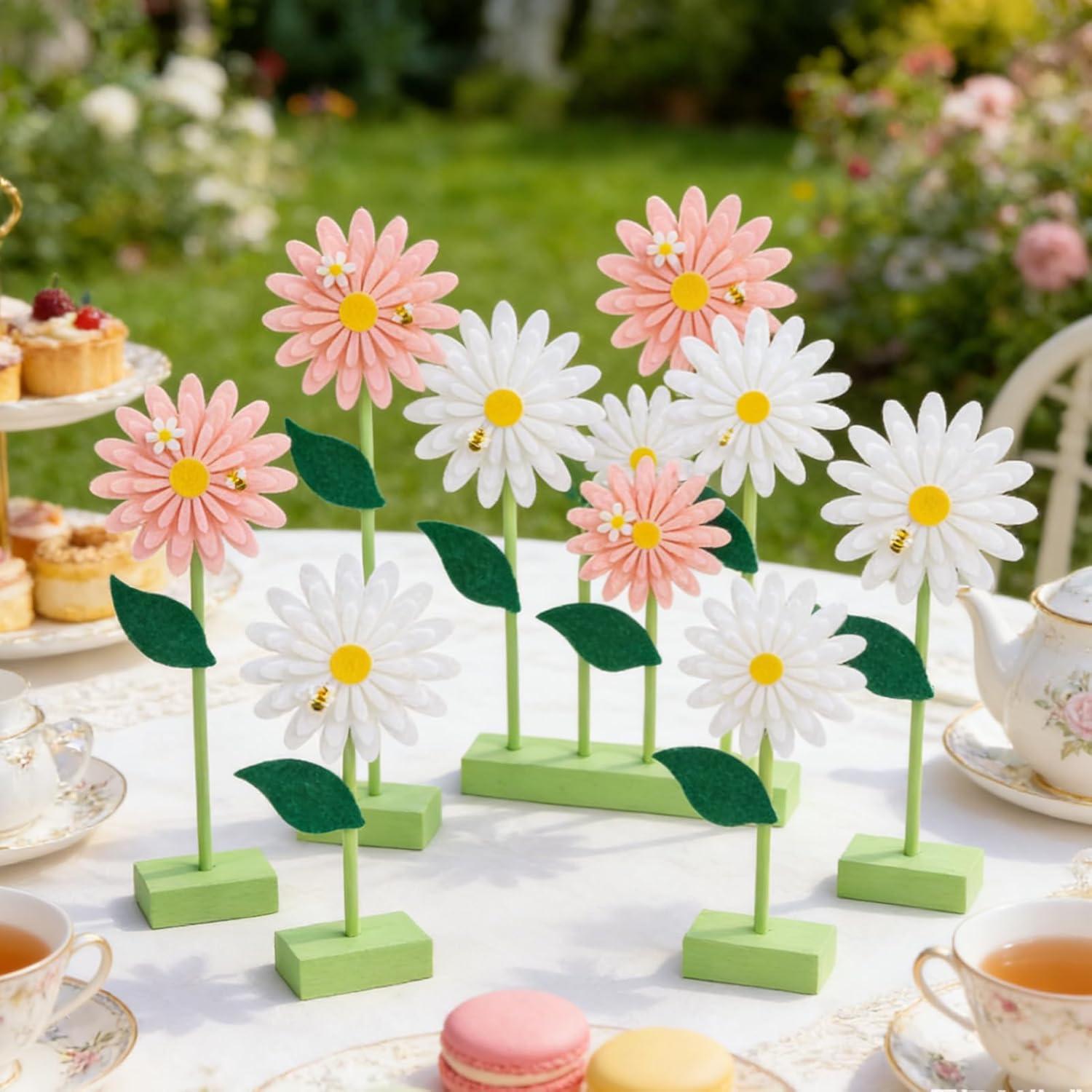 image:imageSUNBEAUTY Fairy Birthday Party Decorations Fairy First Centerpieces for Tables 3D Fairies Honeycomb Centerpieces with Rabbits Enchanted Party Table Topper for Spring Garden Woodland Forest BirthdayPink White Daisy