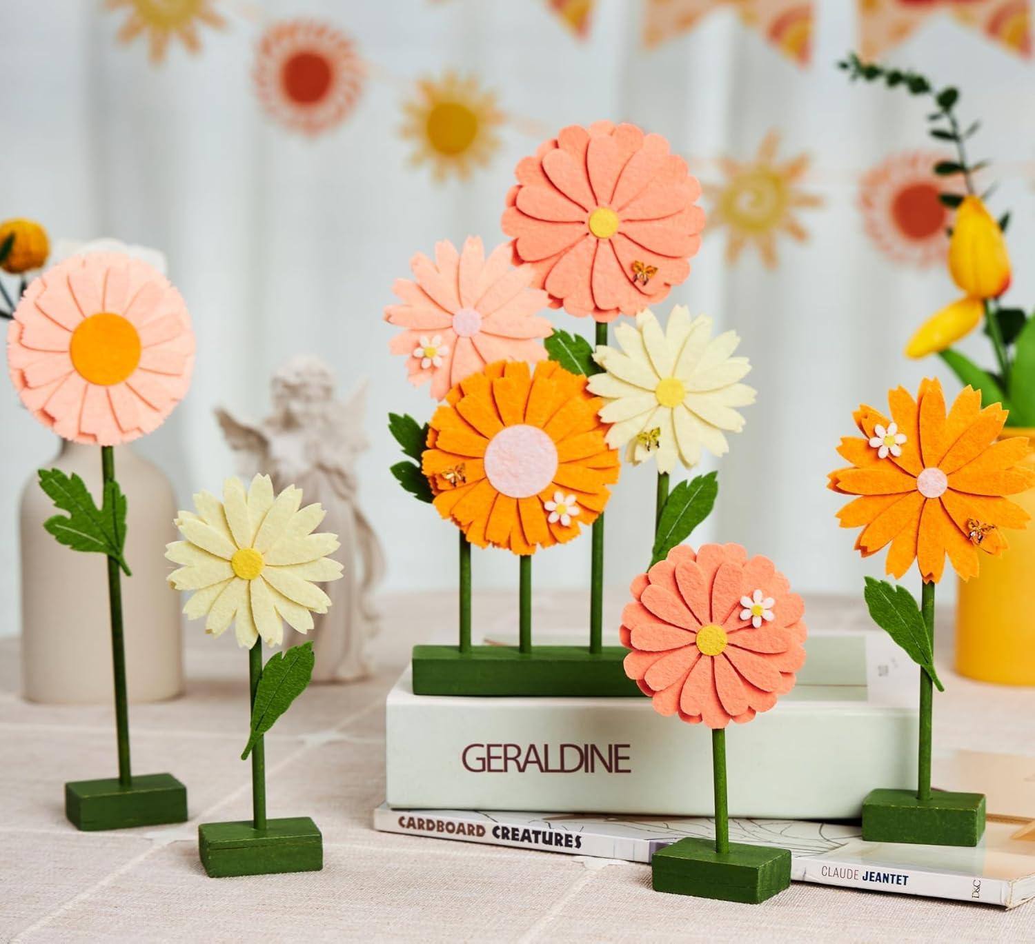 image:imageSUNBEAUTY Fairy Birthday Party Decorations Fairy First Centerpieces for Tables 3D Fairies Honeycomb Centerpieces with Rabbits Enchanted Party Table Topper for Spring Garden Woodland Forest BirthdayPink Orange Daisy