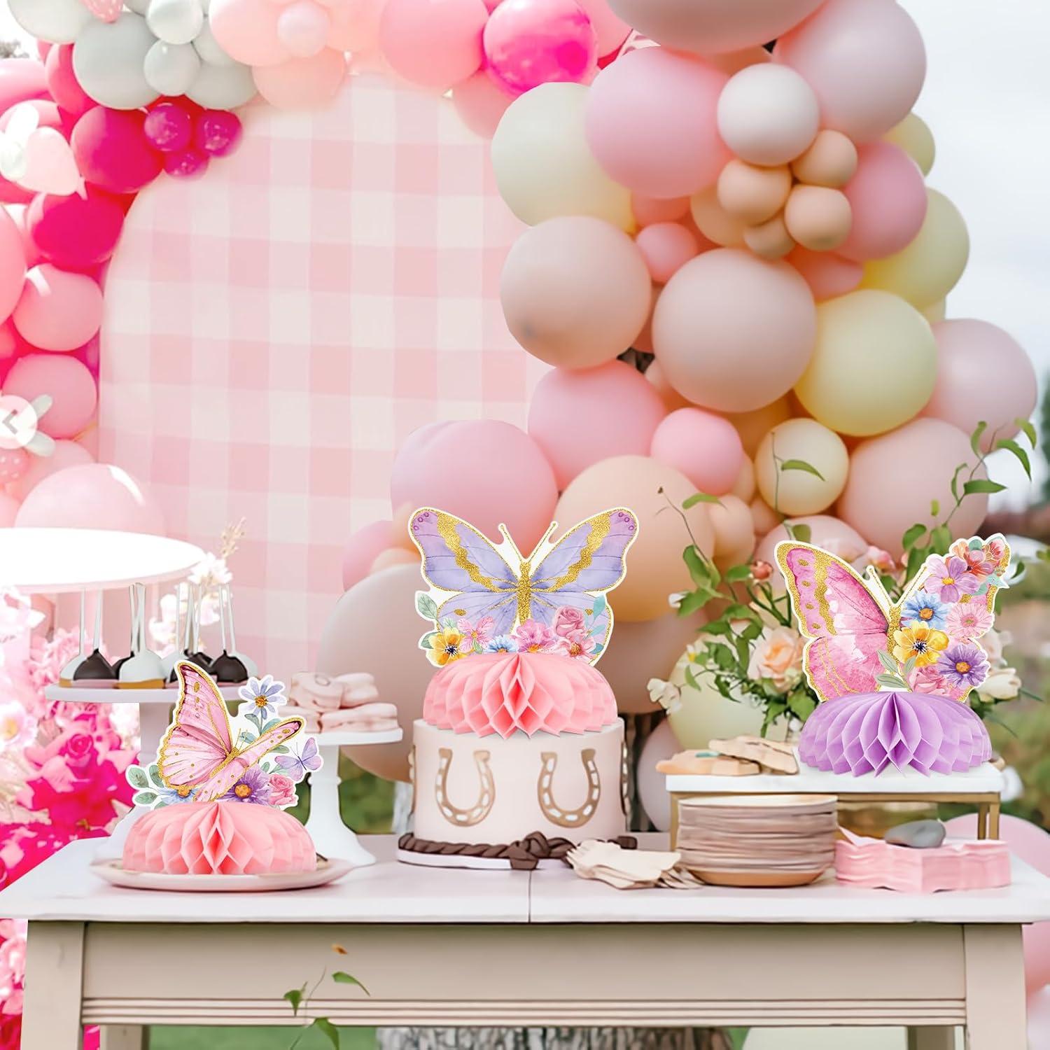 image:imageSUNBEAUTY Fairy Birthday Party Decorations Fairy First Centerpieces for Tables 3D Fairies Honeycomb Centerpieces with Rabbits Enchanted Party Table Topper for Spring Garden Woodland Forest BirthdayButterfly Centerpieces