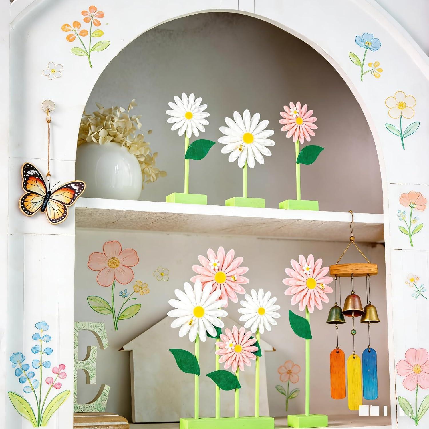 image:imageSUNBEAUTY Fairy Birthday Party Decorations Fairy First Centerpieces for Tables 3D Fairies Honeycomb Centerpieces with Rabbits Enchanted Party Table Topper for Spring Garden Woodland Forest BirthdayPink White Daisy
