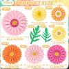 Paper Flower Decoration for Wall 3D Paper Butterfly Flower Bulletin Board Decor Pink White Artificial Flower Backdrop Wall Decor Green Leaves Vine for Classroom Office Spring Garden Tea Women Birthday(Daisy Flower-pink orange)