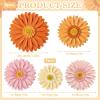Paper Flower Decoration for Wall 3D Paper Butterfly Flower Bulletin Board Decor Pink White Artificial Flower Backdrop Wall Decor Green Leaves Vine for Classroom Office Spring Garden Tea Women Birthday(Orange Pink Cream)