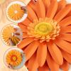 Paper Flower Decoration for Wall 3D Paper Butterfly Flower Bulletin Board Decor Pink White Artificial Flower Backdrop Wall Decor Green Leaves Vine for Classroom Office Spring Garden Tea Women Birthday(Orange Pink Cream)