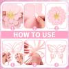 Paper Flower Decoration for Wall 3D Paper Butterfly Flower Bulletin Board Decor Pink White Artificial Flower Backdrop Wall Decor Green Leaves Vine for Classroom Office Spring Garden Tea Women Birthday(Pink  White Paper Flower)