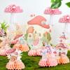 SUNBEAUTY Fairy Birthday Party Decorations Fairy First Centerpieces for Tables 3D Fairies Honeycomb Centerpieces with Rabbits Enchanted Party Table Topper for Spring Garden Woodland Forest Birthday(Fairy)