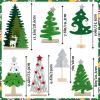 SUNBEAUTY Fairy Birthday Party Decorations Fairy First Centerpieces for Tables 3D Fairies Honeycomb Centerpieces with Rabbits Enchanted Party Table Topper for Spring Garden Woodland Forest Birthday(Christmas Green  Sliver)